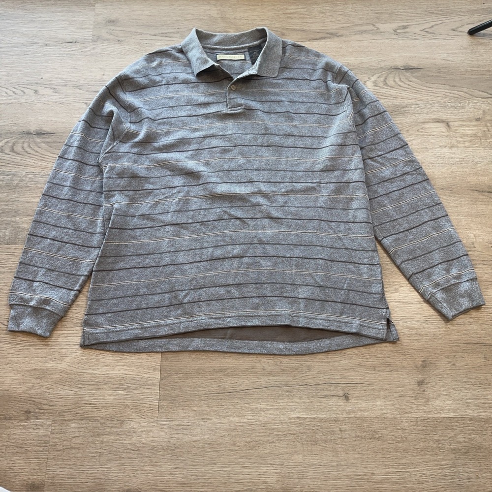 Naturalife Shirt Gray Long Sleeve Sweater Mens Sz L soft 100Cotton Casual